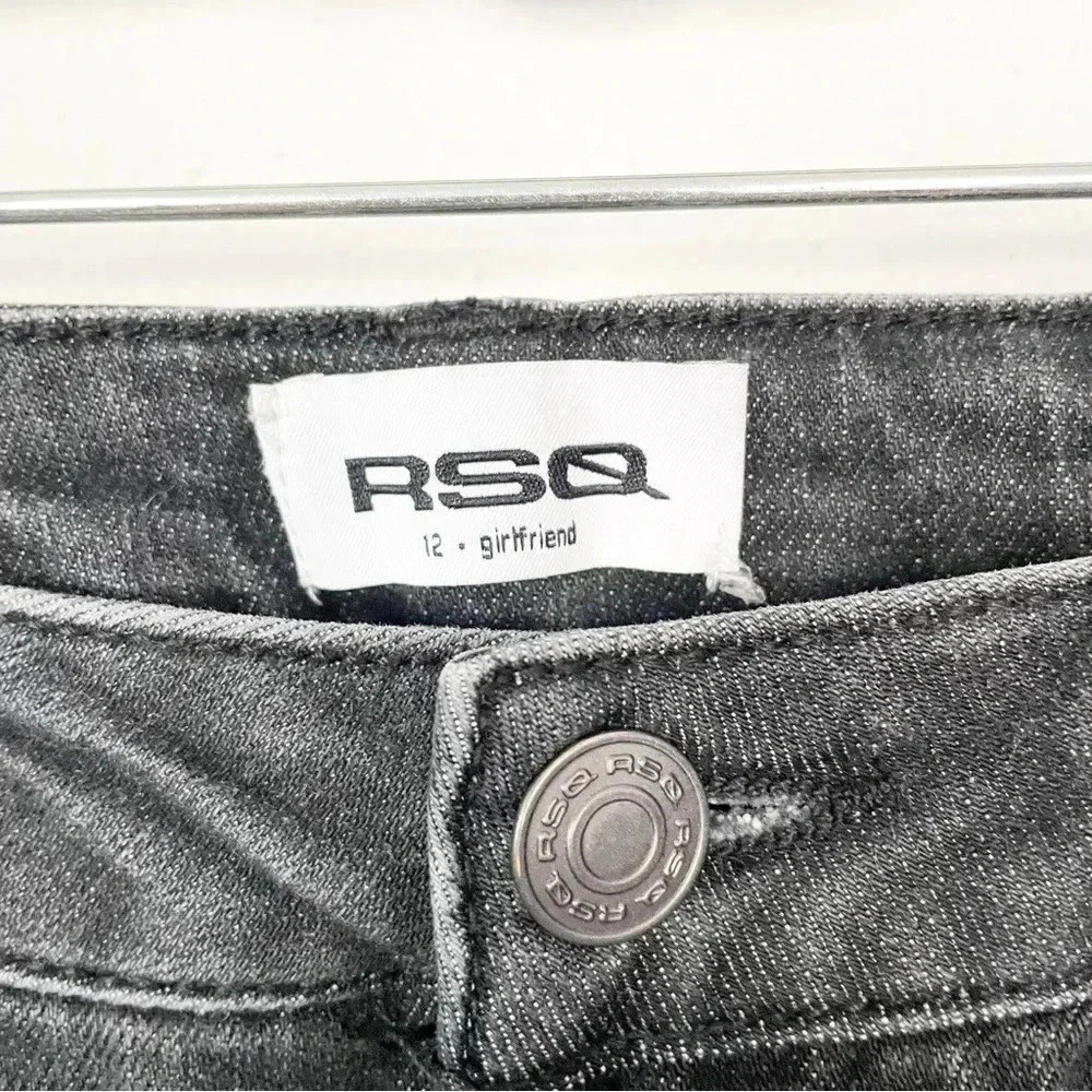 RSQ Girlfriend Gray Distressed Jeans Girls Size 12 - Picture 3 of 8